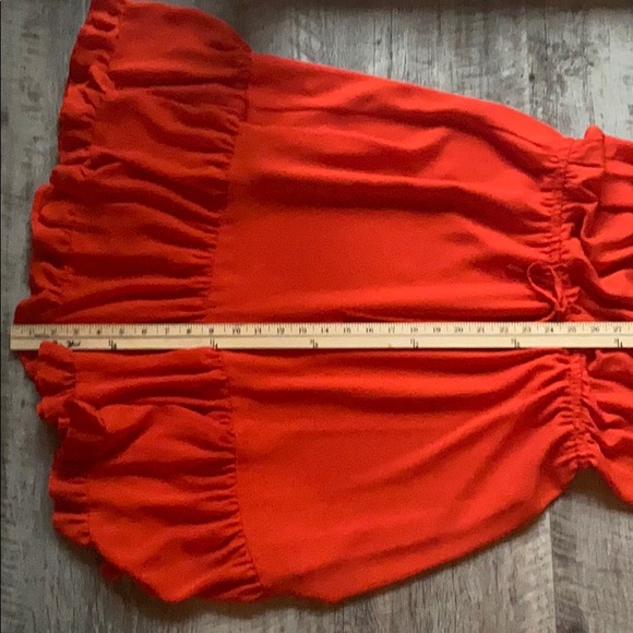 MOSSIMO Orange-Red Off Shoulder Tie Waist Midi - Picture 6 of 8